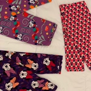 3 Minnie Mickey Mouse LuLaRoe Leggings - One Size